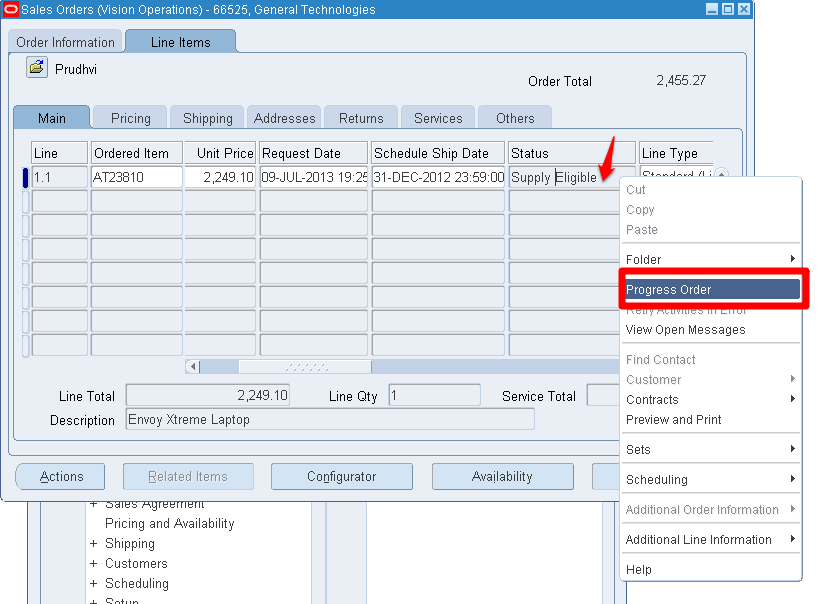 back to back order process in oracle apps