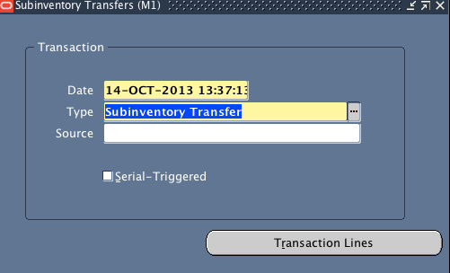 Oracle Sub inventory Transfer