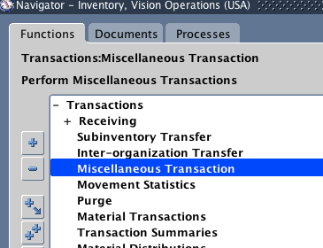 Inventory Miscellaneous Transaction