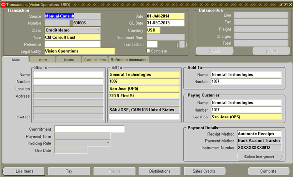 Invoices and Credit Memos in Oracle AR  erpSchools