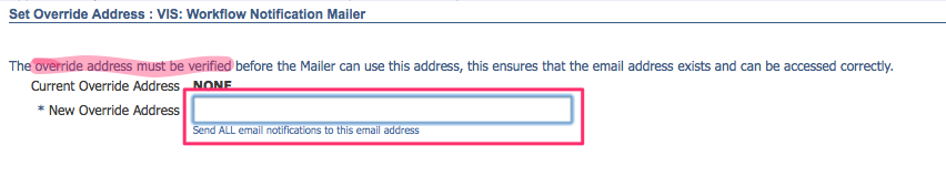 Oracle set workflow override email address